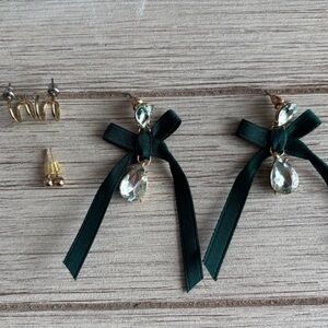 Green and Gold Earring Set